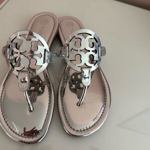 Tory Burch Silver Sandals, New, Never Worn